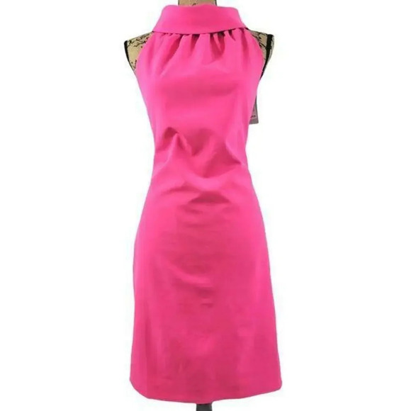 SAIL TO SABLE Womens High Neck Sheath Kneelength Dress Size Medium Pink New - Picture 12 of 12